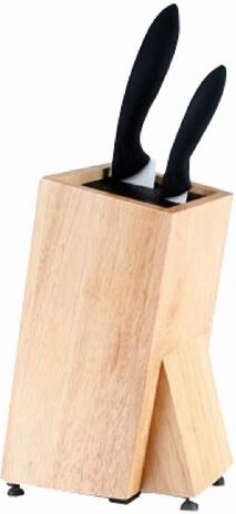 Blok na nože BRILLANTE z gumovníkového dřeva s vložkou ze štětin