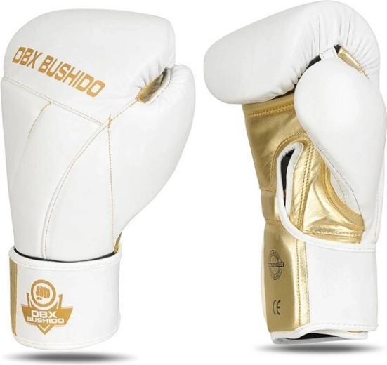 Boxerské rukavice DBX Bushido z přírodní kůže s ochranou zápěstí