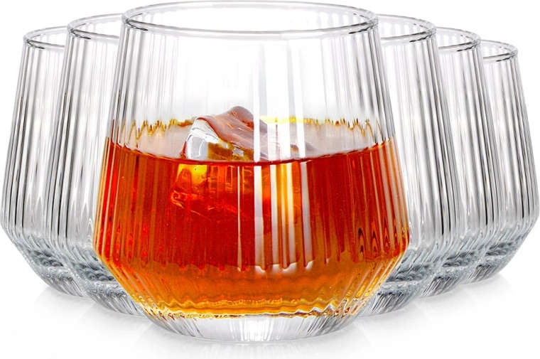 Sada sklenic 350 ml z žebrovaného skla, 6 ks