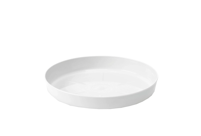 Bílý plastový podstavec pod květináč Lamela 17 cm