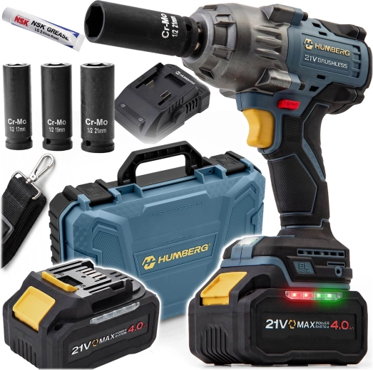Akumulátorový rázový utahovák Humberg 21 V 850 Nm s kufrem