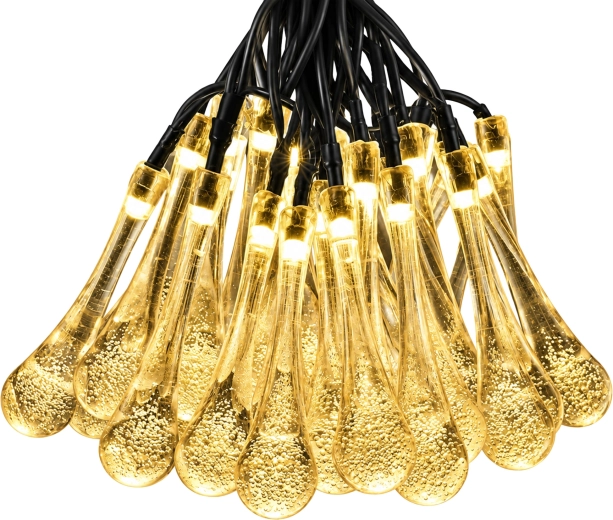 Solární vánoční zahradní světelný řetěz s rampouchy, 50 LED, 7,5 m