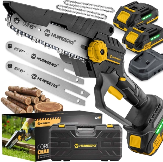 Akumulátorová mini řetězová pila Humberg 6" bezkartáčová 21 V