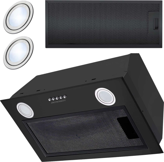 Vestavný podskříňkový odsavač par 60 cm černý