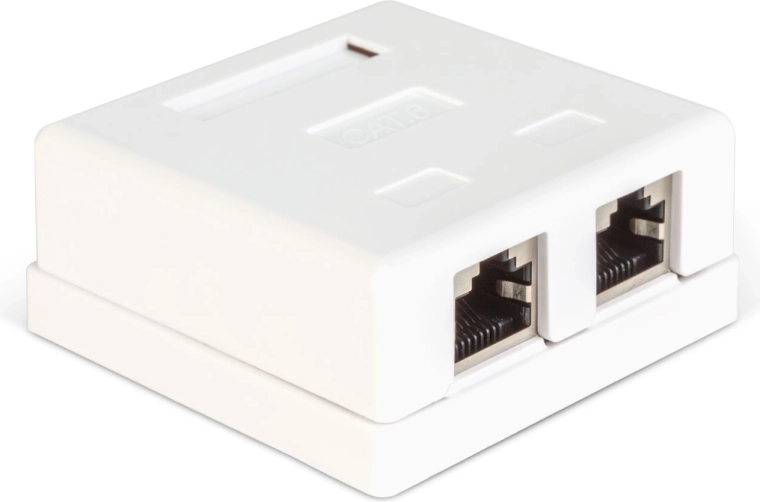 Dvojitá nástěnná síťová zásuvka RJ45 Cat.6 FTP