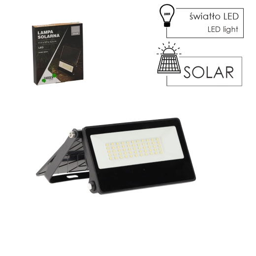 Solární LED reflektor 20 W černý