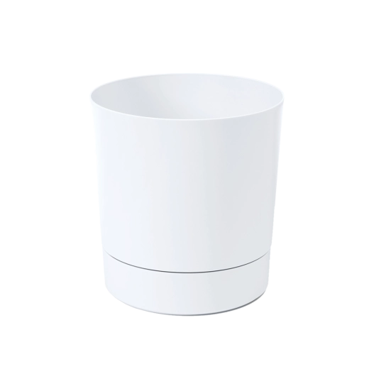 Květináč s podmiskou Aura 20 cm bílý