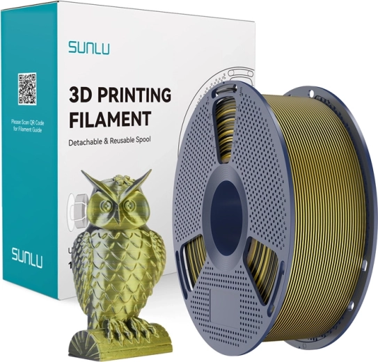 Sunlu pla+ silk dvoubarevný filament černá a zlatá