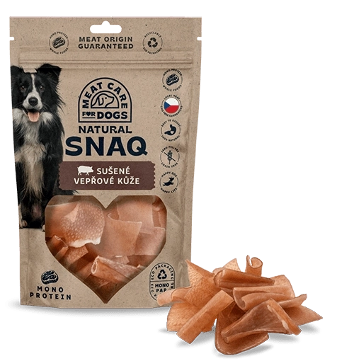 Sušená vepřová kůže pro psy 100 g DOG SNAQ