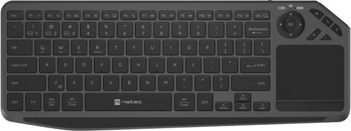 bezdrátová klávesnice s touchpadem pro smart tv natec turbot 2 bt + 2.4 ghz
