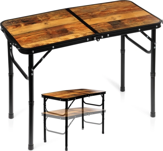 Vilde skládací turistický stolek 2v1 s nastavitelnou výškou 80 × 40 cm