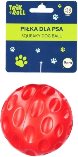 Míček pro psa se zvukem červený 9 cm