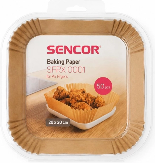 Sencor pečicí papíry do horkovzdušné fritézy 20 × 20 cm, 50 ks