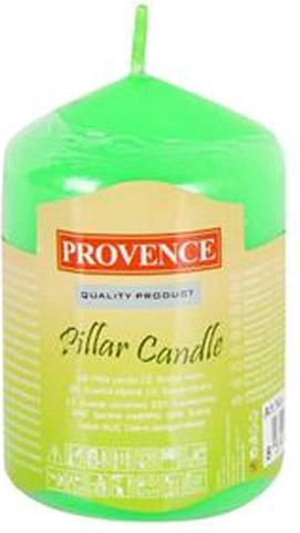 Válcová parafínová svíčka zelená 8 × 5 cm