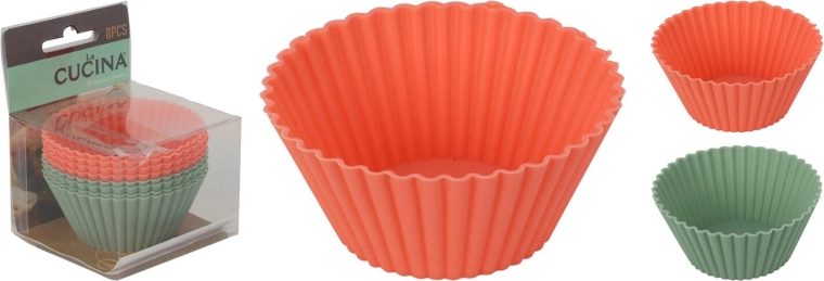 Silikonové košíčky na pečení 7 × 3,5 cm, mix barev (8 ks)