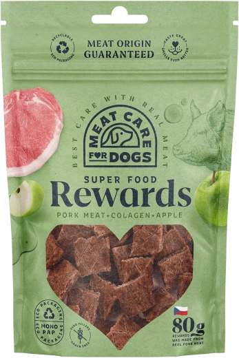 Masová pochoutka pro psy s vepřovým, kolagenem a jablkem 80 g