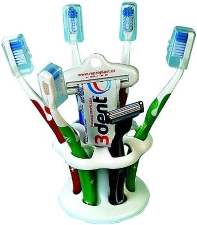 Stojánek na zubní kartáčky z plastu pro 6 kartáčků, průměr 10,5 cm