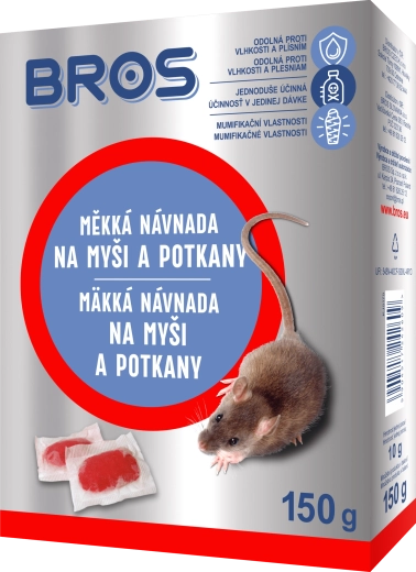 Bros měkká návnada na myši a potkany 150 g