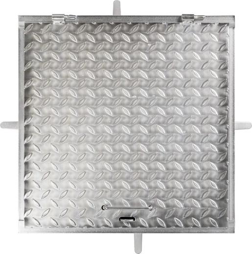 Zákrytový plech 600 × 600 mm, pozink, nosnost 150 kg