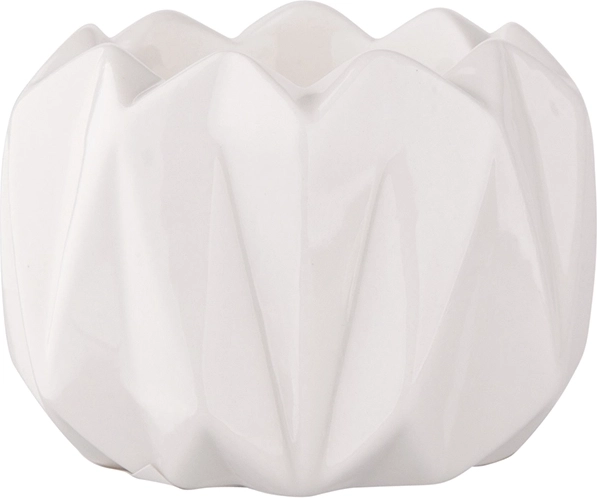 Bílý porcelánový svícen 7 × 7 × 5 cm