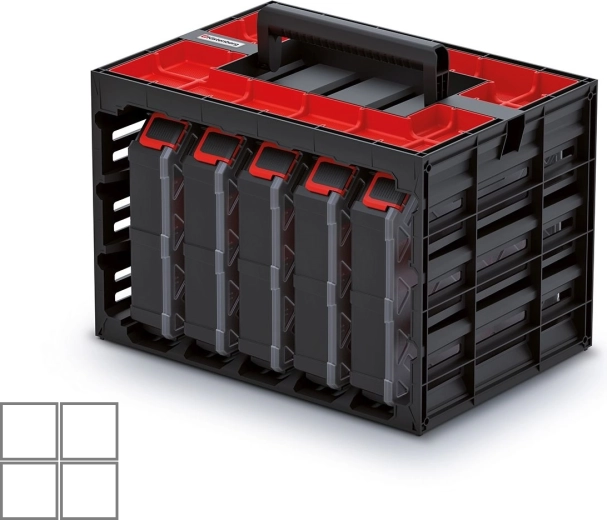 Skříňka s 5 organizéry TAGER CASE pro nářadí a součástky