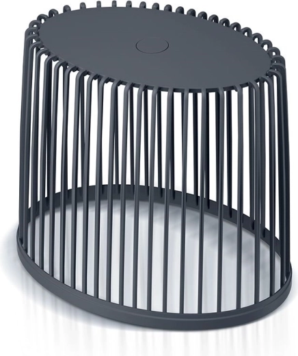 Univerzální oválný koš s bambusovým víkem 44 cm, antracit