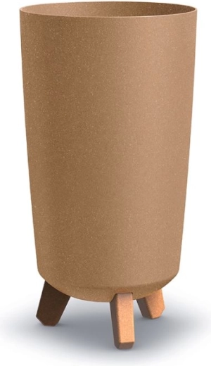 Květináč na nožičkách Gracia Tubus Slim Eco Wood 19,5 cm naturo