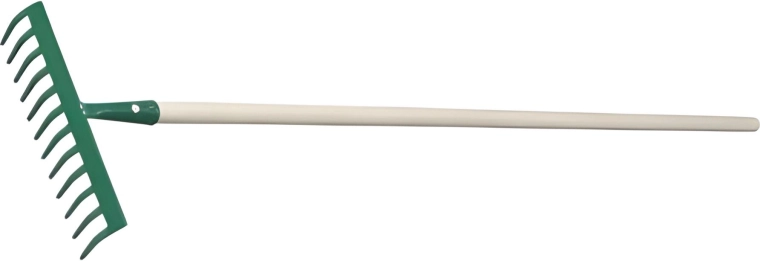 Železné hrábě s 12 zuby a dřevěnou násadou 150 cm