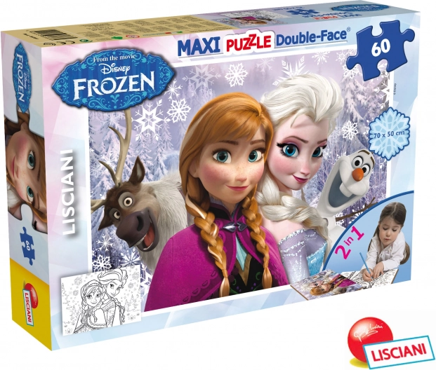 Frozen puzzle maxi 2v1 Elsa a Anna 70 × 50 cm, 60 dílků
