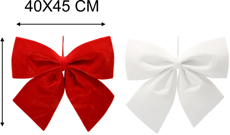 Vánoční kokarda XXL 40 × 45 cm – červená nebo bílá