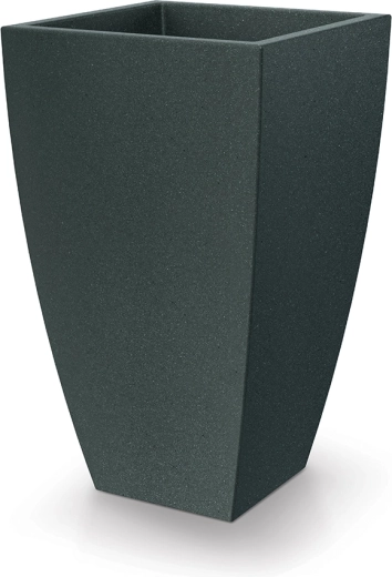Květináč Mooda Square 40 × 40 cm, černý granit, výška 65 cm
