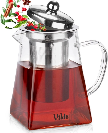 Skleněná konvice s nerezovým čajovým filtrem 730 ml