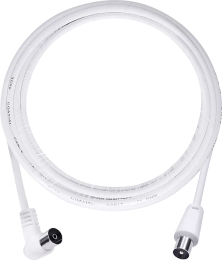 Solight anténní koaxiální kabel 3C2V s kombinovanými konektory 5 m bílý