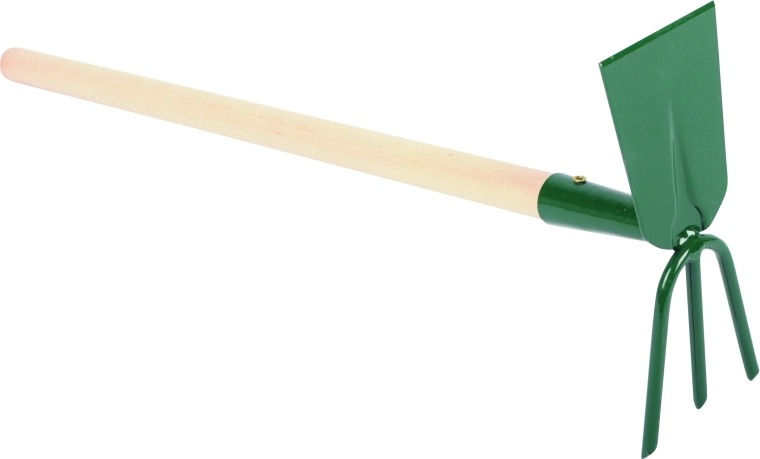 Okopávačka s ostřím a 3 hroty s dřevěnou násadou 50 cm