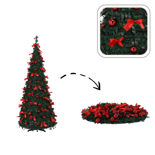Skládací umělý vánoční stromeček Nina 120 cm s LED osvětlením
