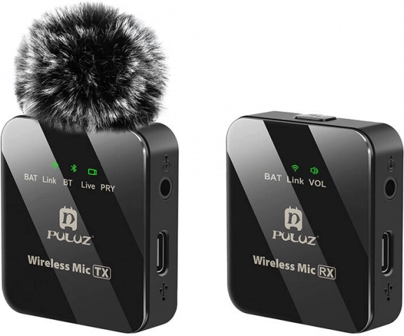 Bezdrátový vázací mikrofon Puluz 1 TX + 1 RX