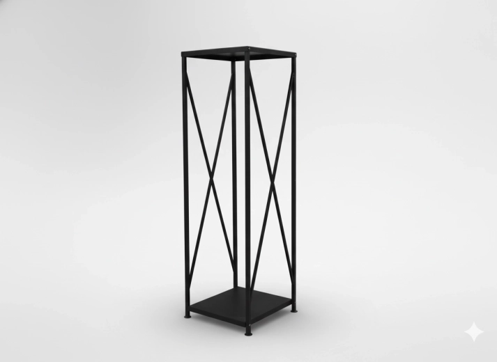 Kovový stojan na palivové dřevo 34 × 34 × 111 cm