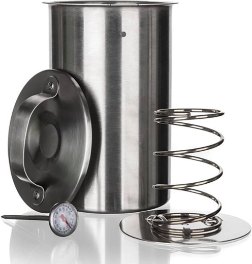 Nerezový šunkovar s teploměrem 1,3 l, průměr 10 cm, výška 19 cm