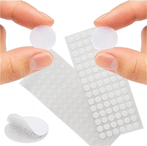 Ruhhy samolepicí suchý zip kolečka 18 mm, bílá (500 ks)