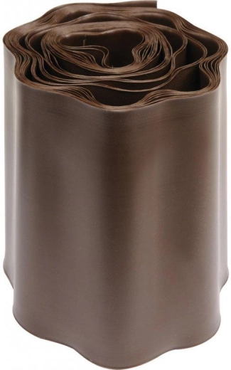 Plastový lem trávníku hnědý 15 cm × 9 m