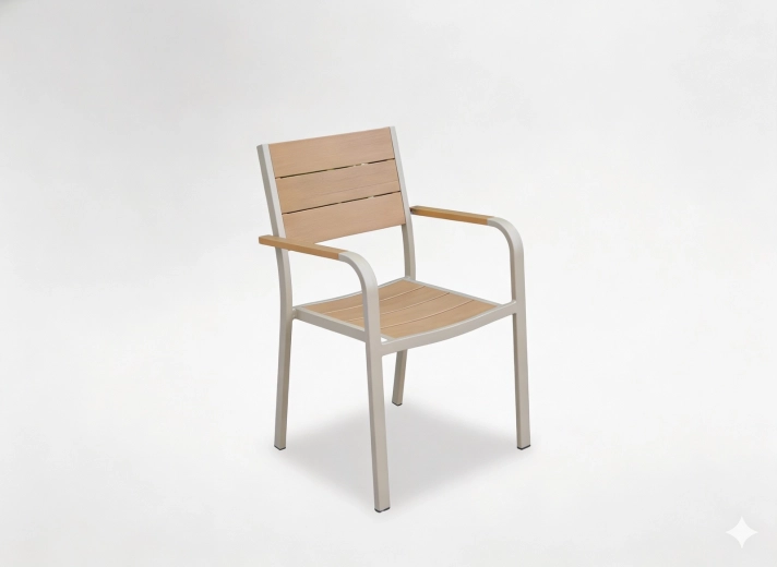 Hliníková zahradní židle béžová 55 × 55 × 86 cm