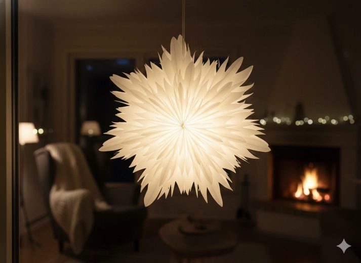 Papírová dvouvrstvá dekorativní hvězda 40 cm bílá