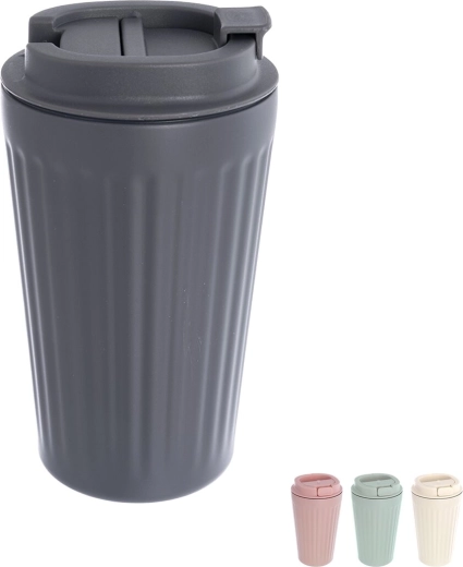 Termo cestovní hrnek 500 ml s víčkem (nerez/plast), barevný mix