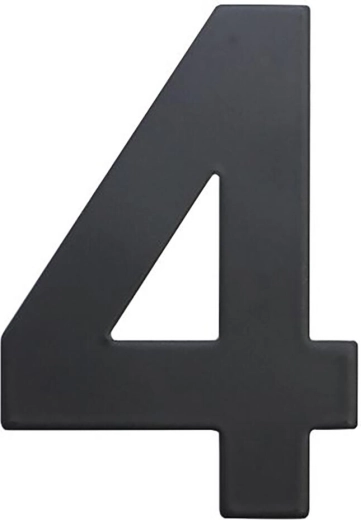 Domovní číslo 4, 75 mm, nerez, matná černá