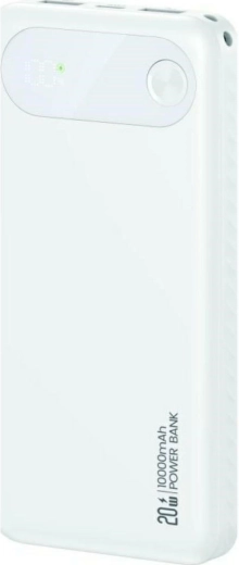 Powerbanka USAMS PB80 10000 mAh, 20 W PD, 2×USB‑A + USB‑C, bílá