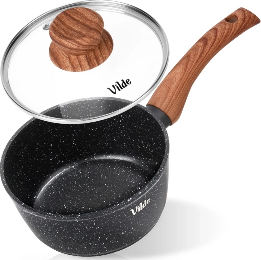 Rendlík s granitovým povrchem se skleněnou poklicí 16 cm, 1,2 l