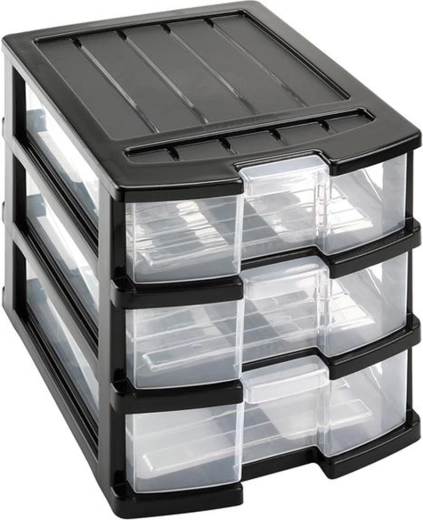 Plastový regál se třemi šuplíky 34 × 25 × 23,5 cm