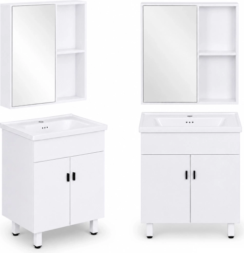 ModernHome koupelnová skříňka s umyvadlem a zrcadlová skříňka – set