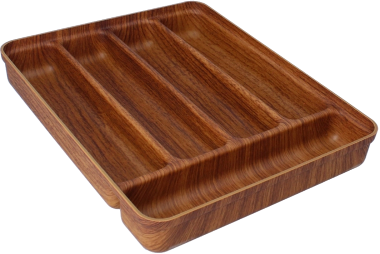 Organizér do zásuvky na příbory, 5 přihrádek, hnědý