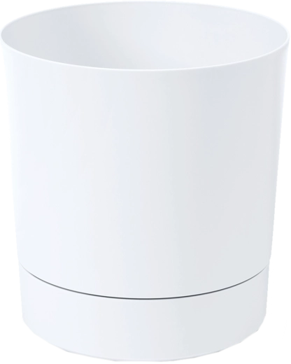 Květináč s podmiskou Aura 38 cm bílý mat